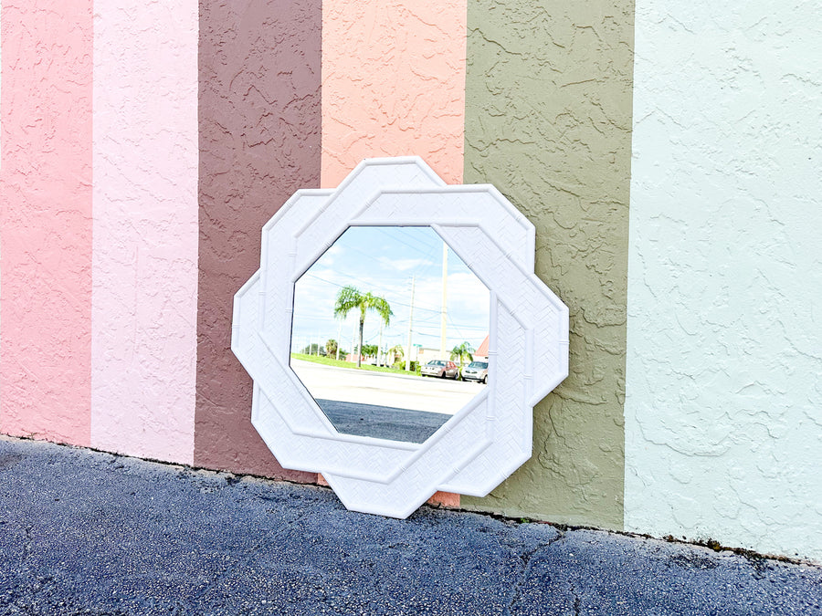 Faux Bamboo Octagon Mirror