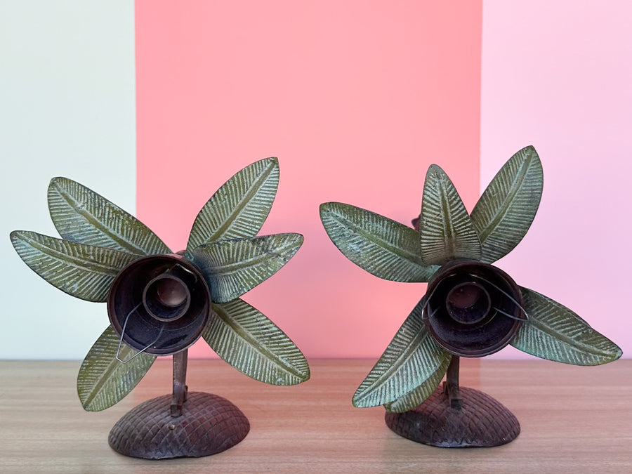 Pair of Palm Tree Wall Sconces