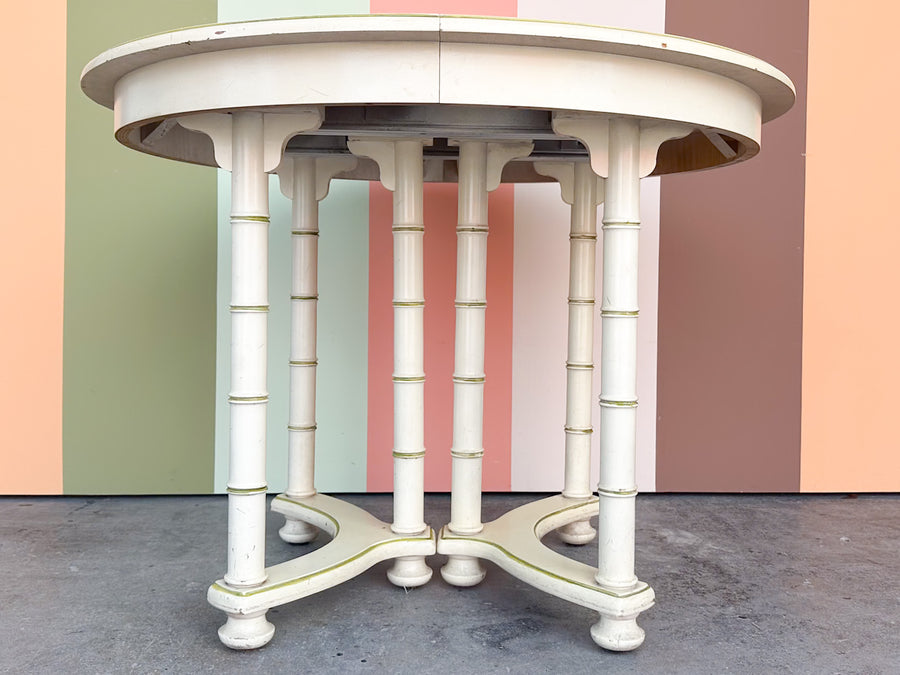 Drexel Faux Bamboo Dining Table with Two Leaves