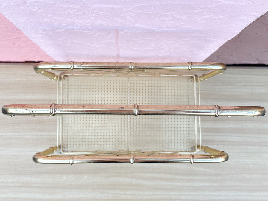 Hollywood Regency Style Metal Magazine Rack