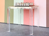 Needlepoint Chess Lucite Side Table