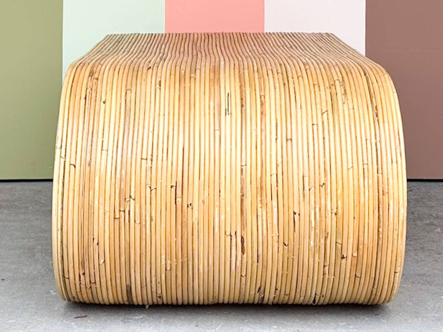 Pencil Reed Rattan Scroll Coffee Table