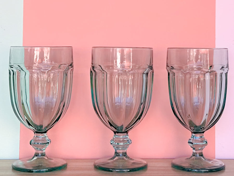Set of Six Seafoam Goblets