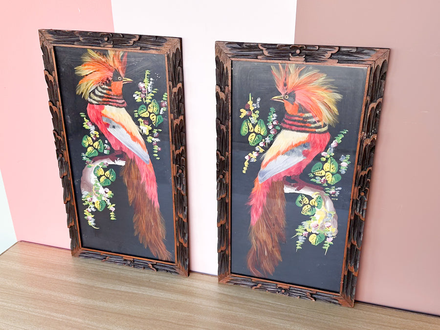 Pair of Mexican Feather Art