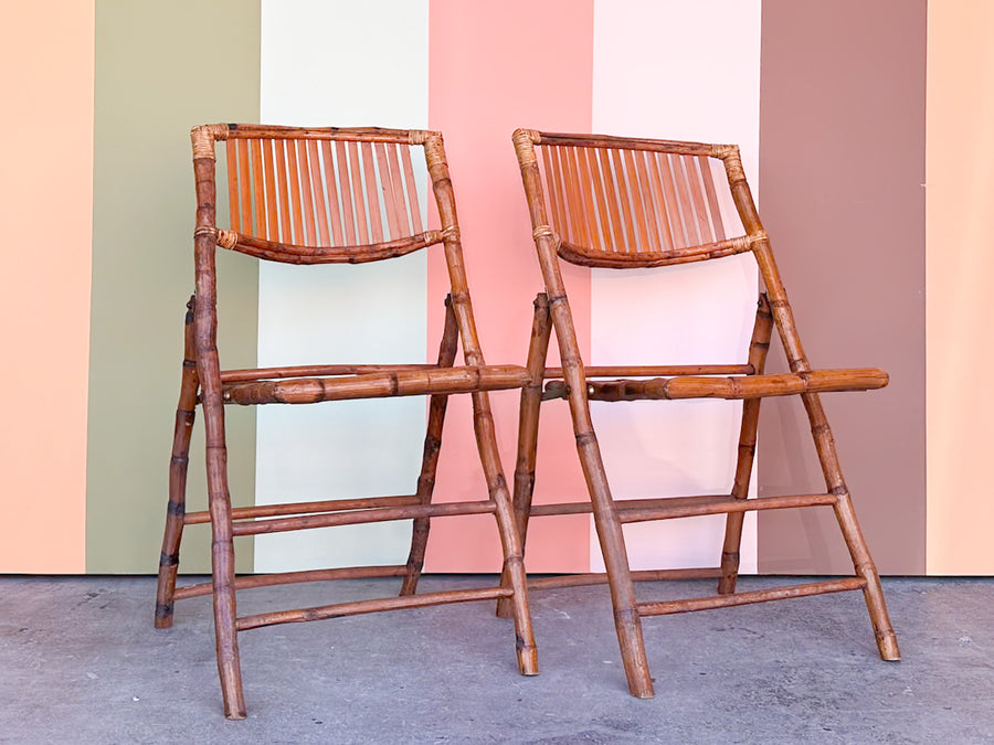 Pair of Bamboo Folding Chairs