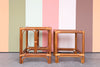 Pair of Rattan Nesting Tables