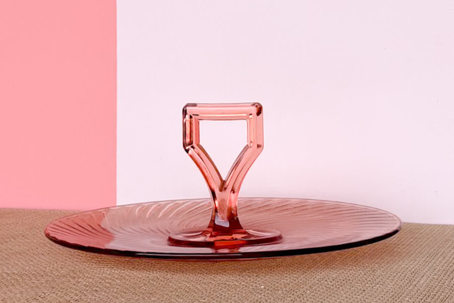 Pink Depression Glass Appetizer Dish