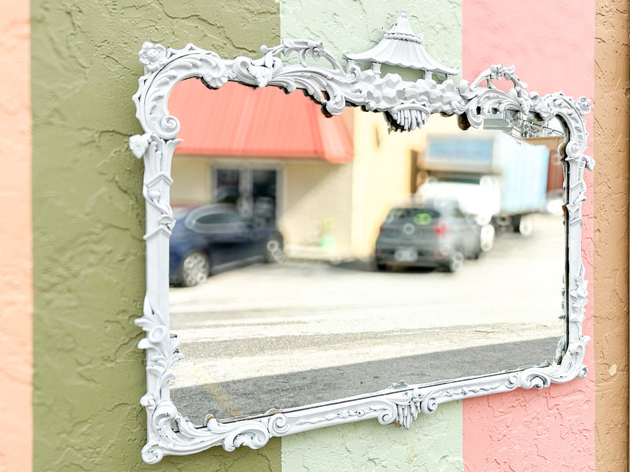 Pretty Painted Pagoda Mirror
