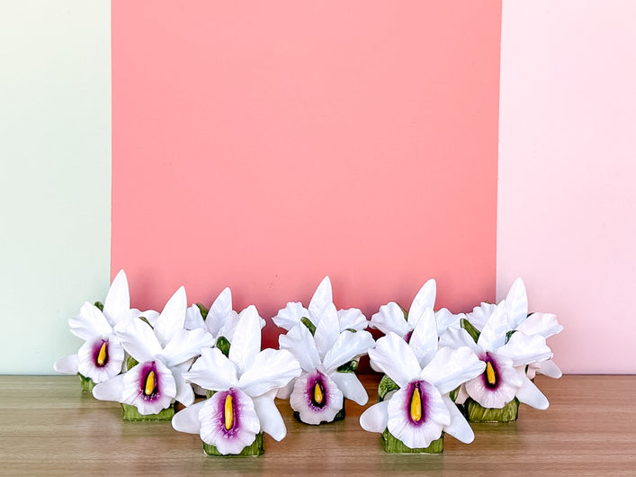 Set of Ten Orchid Napkin Rings