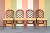 Lattice Rattan Game Table Set