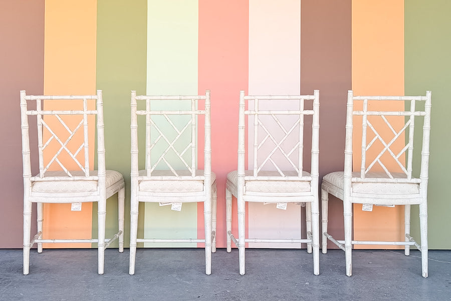 Set of Four Faux Bamboo Dining Chairs
