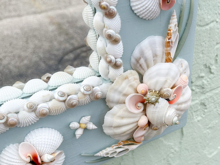 Custom Shell Flower Mirror