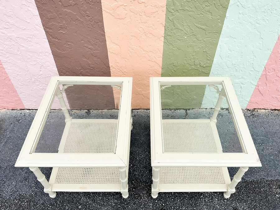 Pair of Faux Bamboo Side Tables