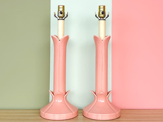 Pair of Roche Style Tulip Lamps
