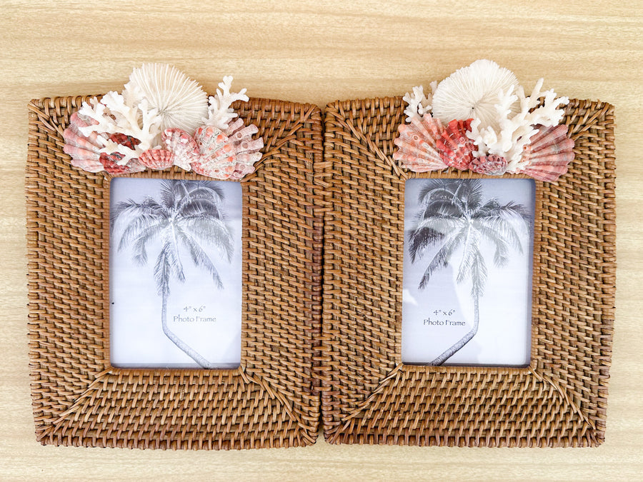 Double Rattan Wrapped Shell Frame