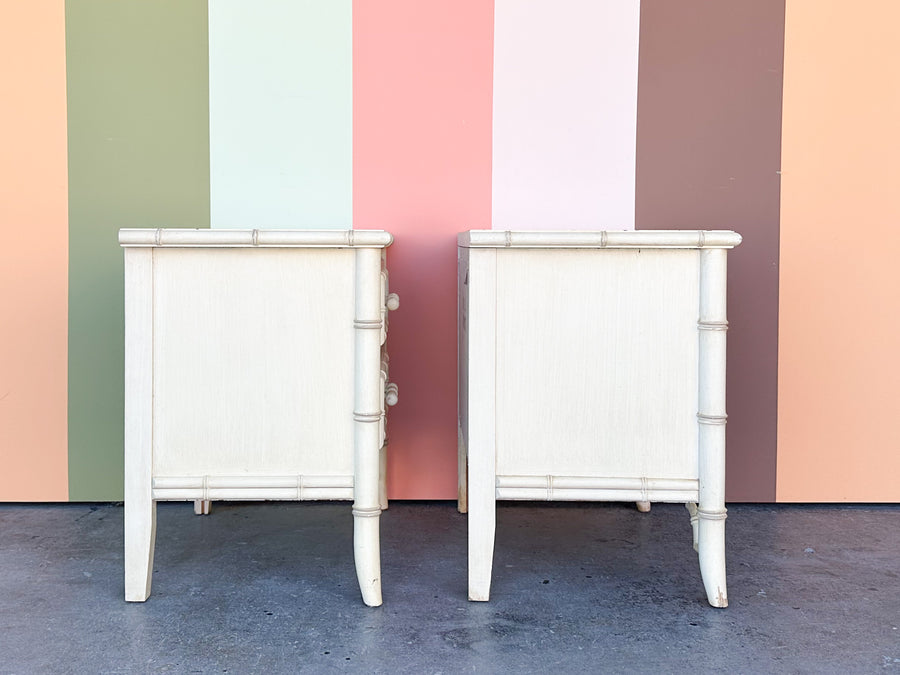Pair of Dixie Aloha Faux Bamboo Nightstands