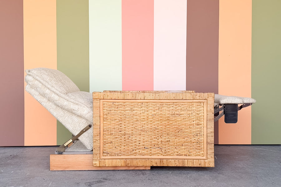 Coastal Chic Rattan Wrapped Reclining Lounge Chair