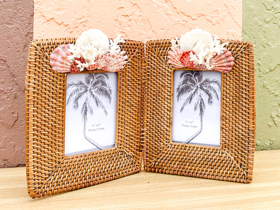 Double Rattan Wrapped Shell Frame