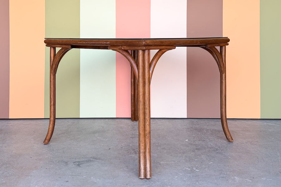 Lattice Rattan Game Table Set