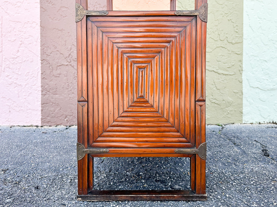 Asian Inspired Tortoiseshell Bamboo Cabinet