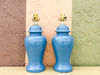 Pair of Cornflower Blue Ginger Jar Lamps