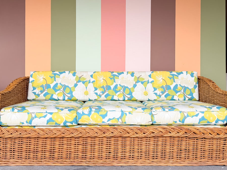 The Wicker Works Braided Rattan Sofa