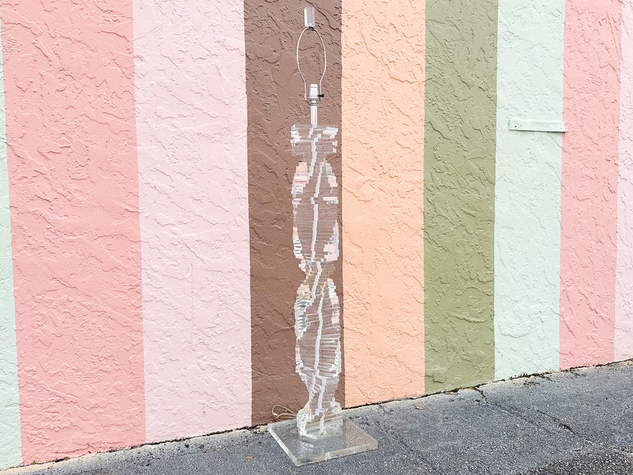 Lucite Stacked Block Floor Lamp