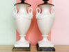 Pair of Swan Life Urn Lamps