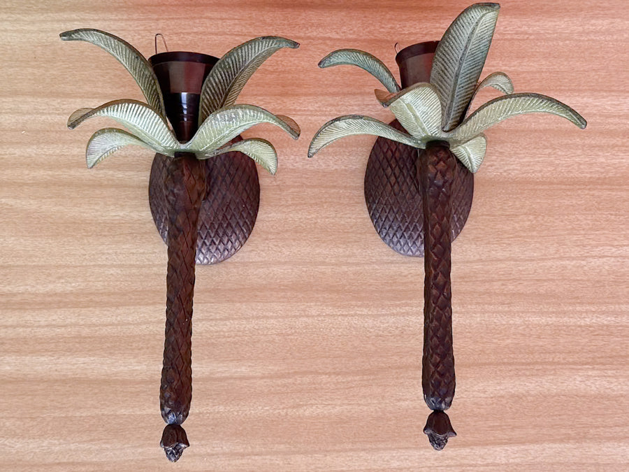 Pair of Palm Tree Wall Sconces