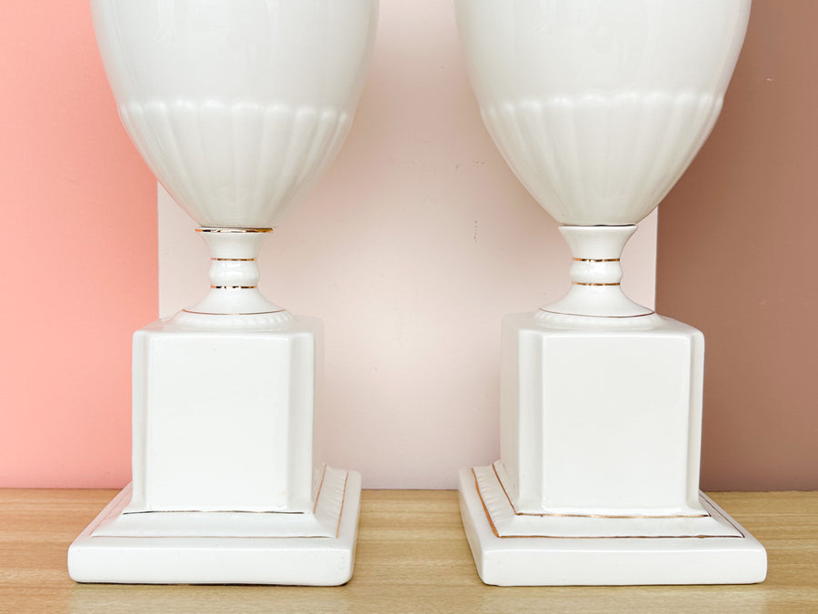 Pair of Sweet Porcelain Flower Lamps