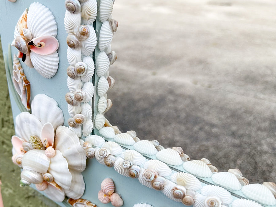 Custom Shell Flower Mirror