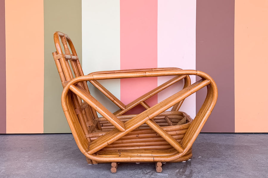 Frankl Style Six Band Rattan Lounge Chair