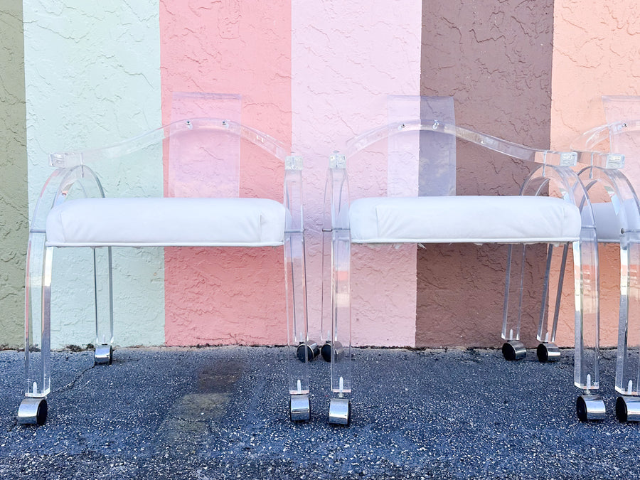 Set of Four MCM Lucite Chairs