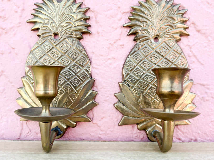 Brass Pineapple Wall Sconces