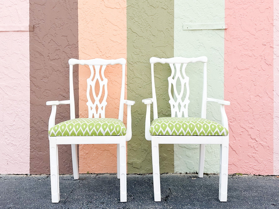 Set of Six Fretwork Dining Chairs