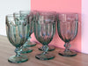 Set of Six Seafoam Goblets