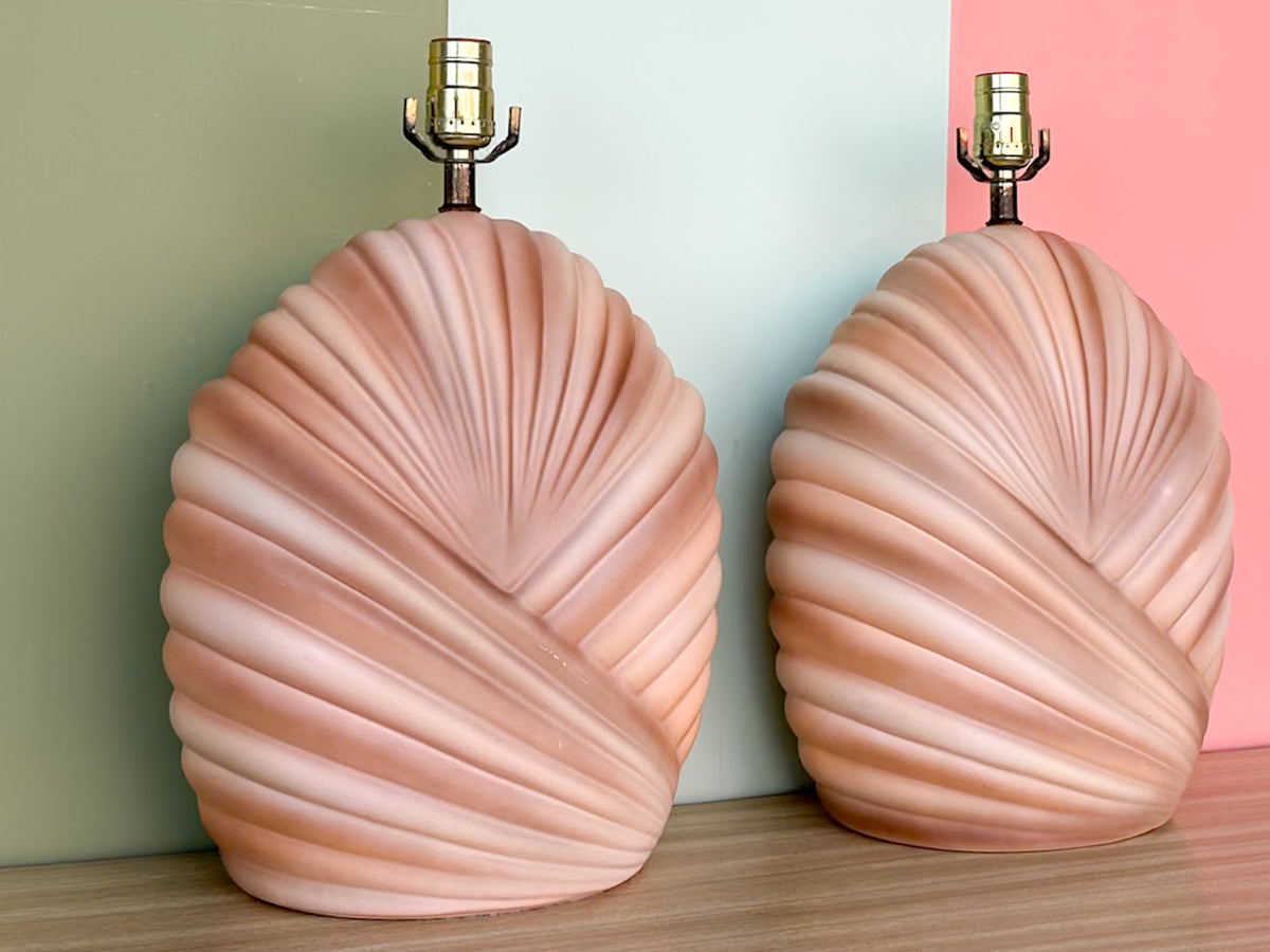 Pair of Ombre Ceramic Lamps
