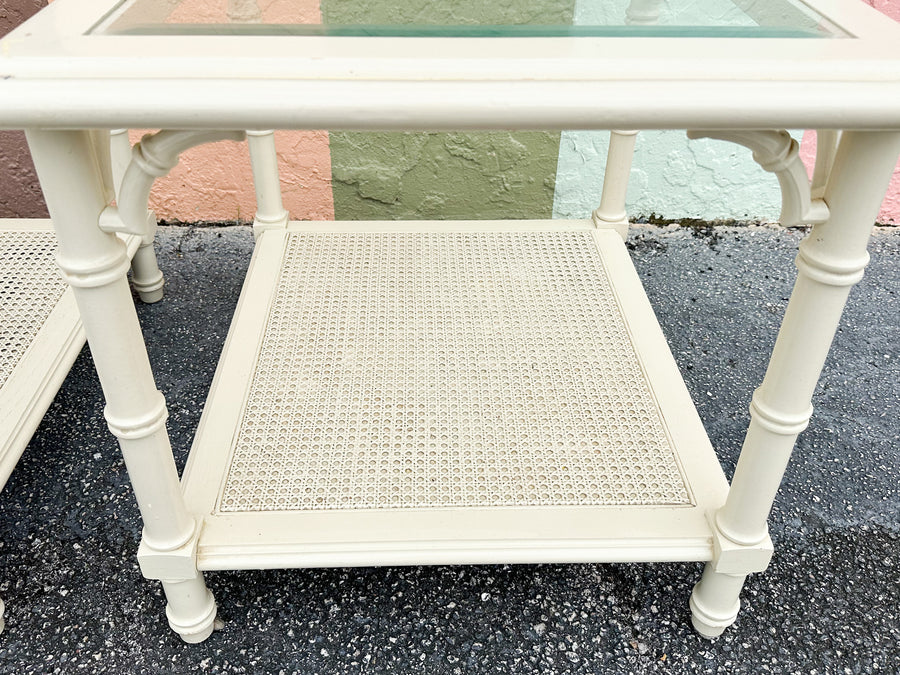 Pair of Faux Bamboo Side Tables