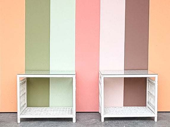 Pair of Wicker Chic Side Tables