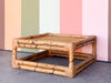 Large Old Florida Rattan Ottoman