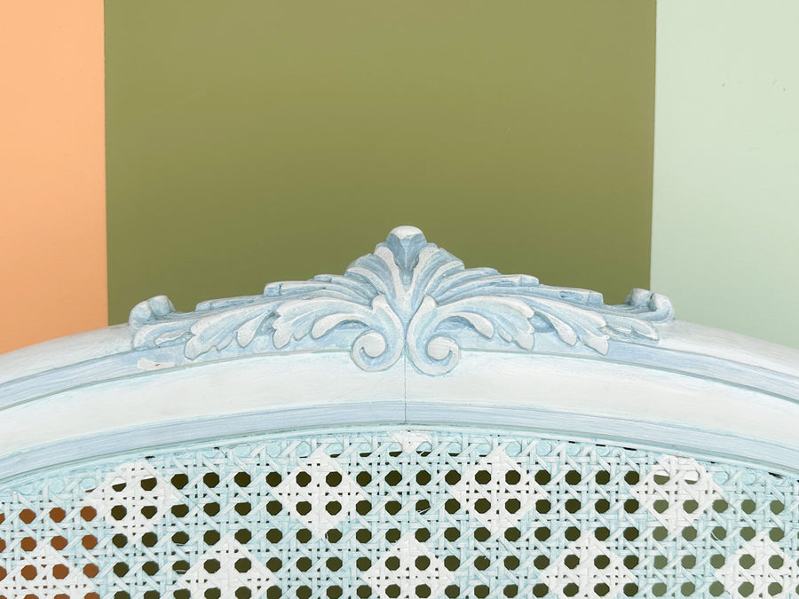 Pair of Painted Cane Spindle Twin Headboards