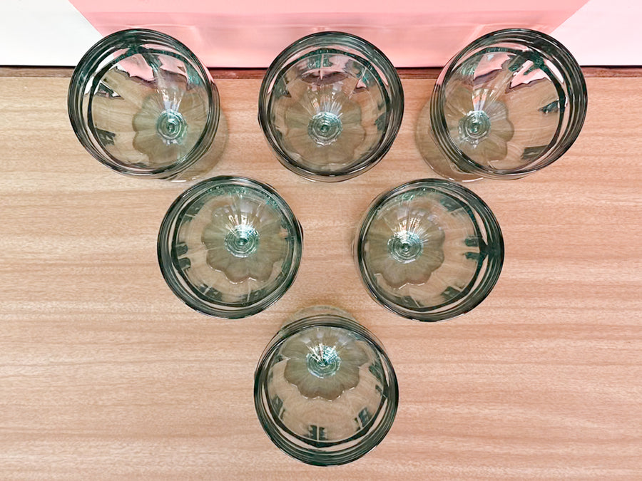 Set of Six Seafoam Goblets