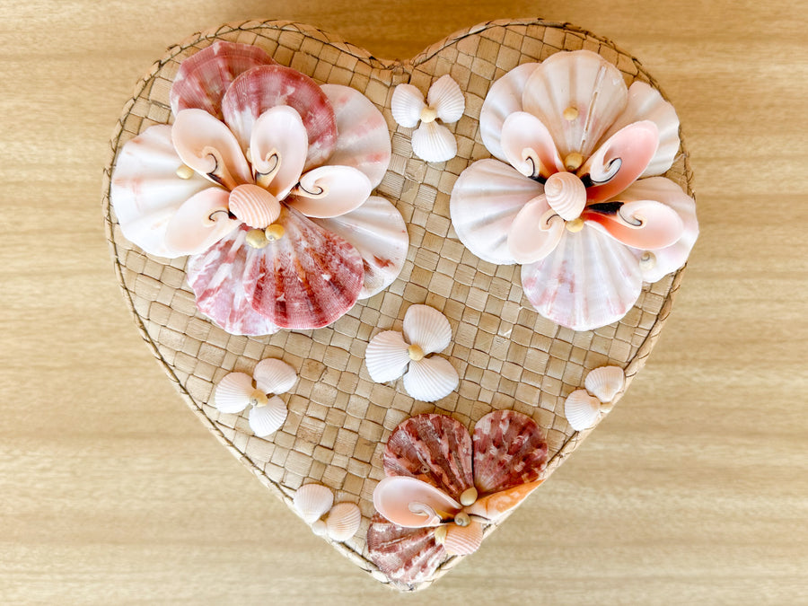 Pair of Heart Shaped Shell Boxes