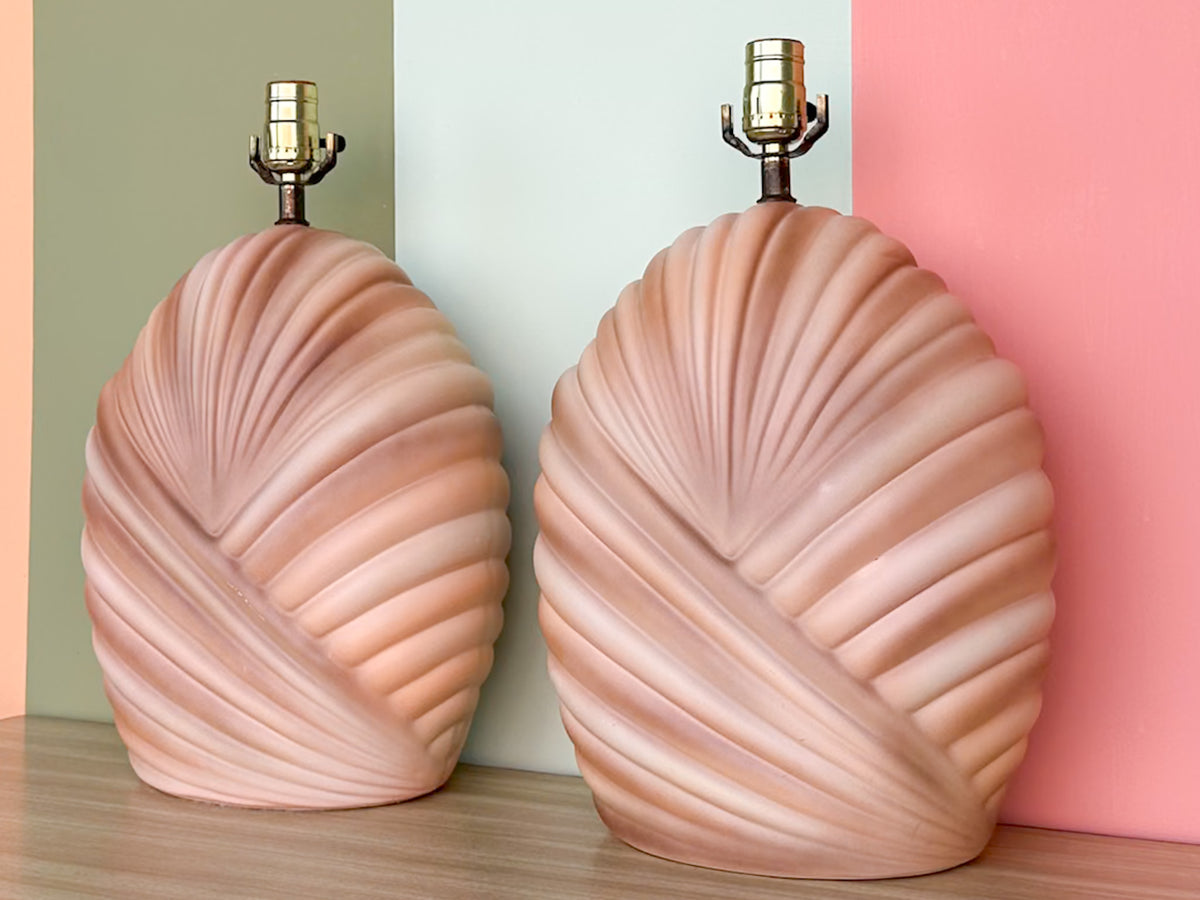 Pair of Ombre Ceramic Lamps