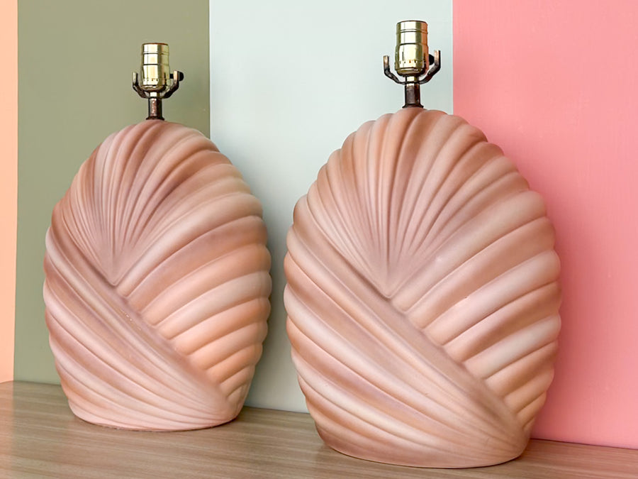 Pair of Ombre Ceramic Lamps