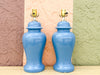 Pair of Cornflower Blue Ginger Jar Lamps