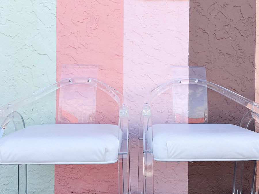 Set of Four MCM Lucite Chairs
