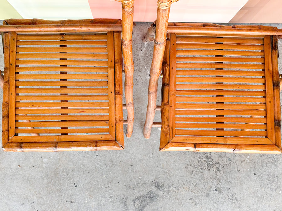 Pair of Bamboo Folding Chairs