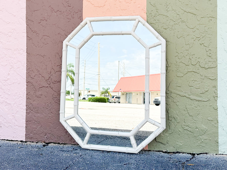 Faux Bamboo Octagon Mirror