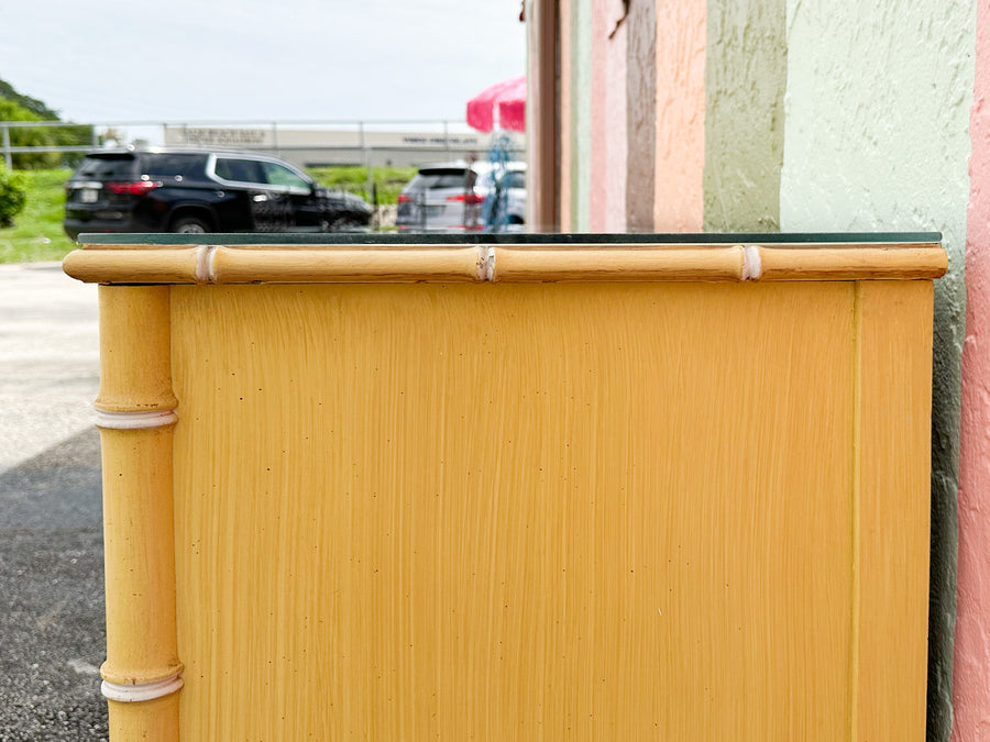 Thomasville Yellow Faux Bamboo Dresser
